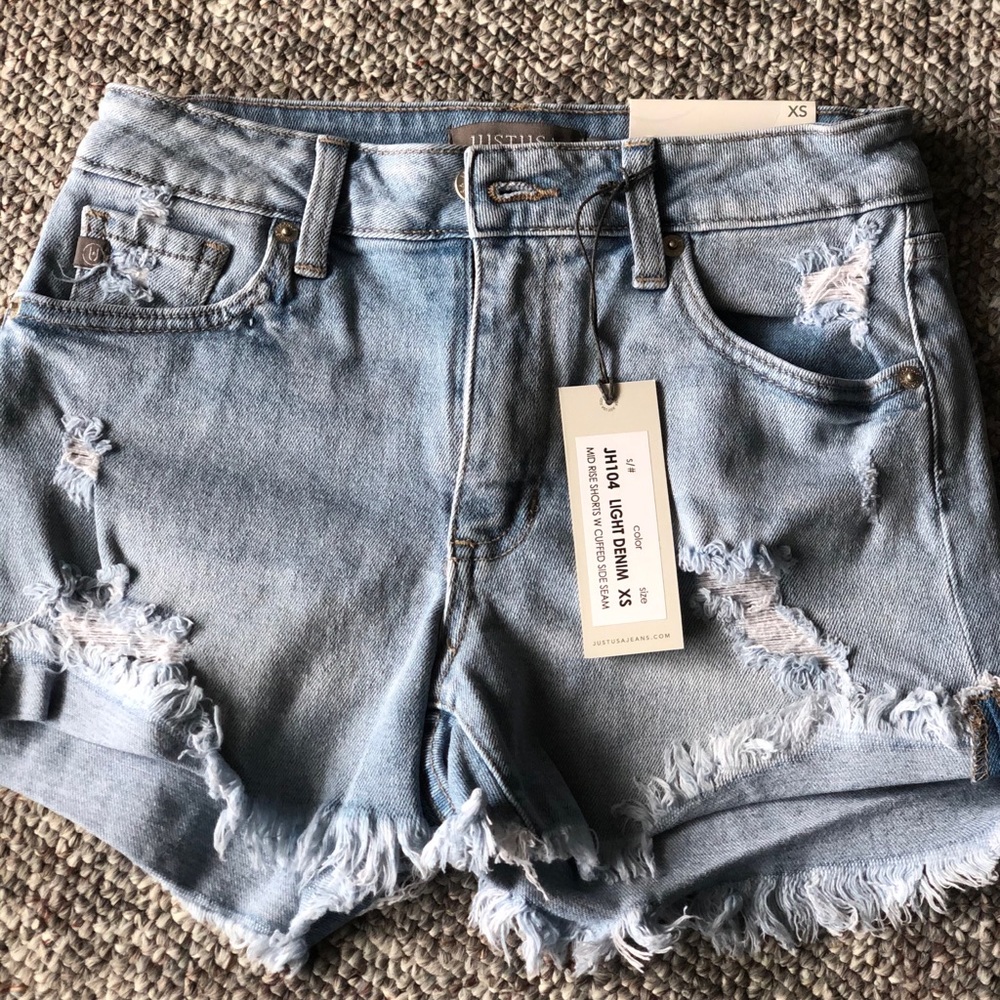 Just USA High Rise Side Cuff Shorts